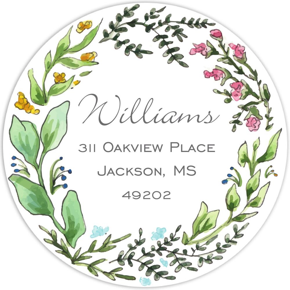 Seasons Wreath Return Address Label