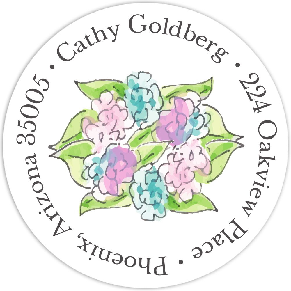 Hydrangeas Return Address Label