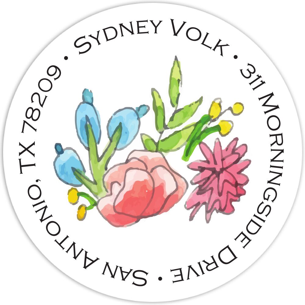 Colorful Spring Florals Return Address Label