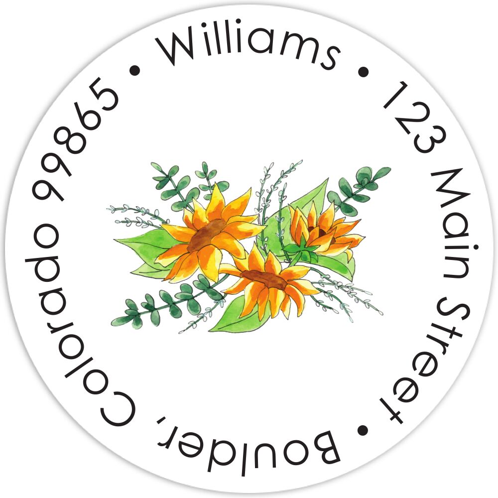 Sunflowers Return Address Label