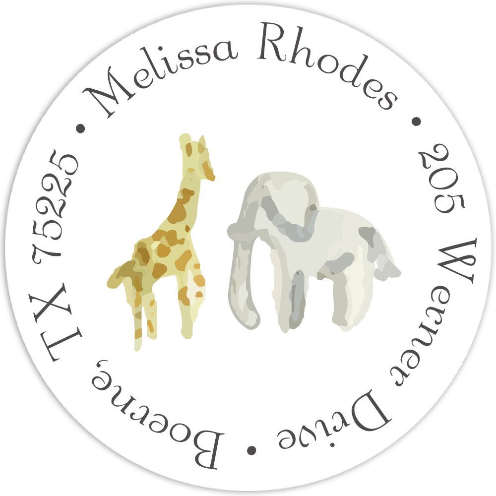 Yellow Safari Return Address Label