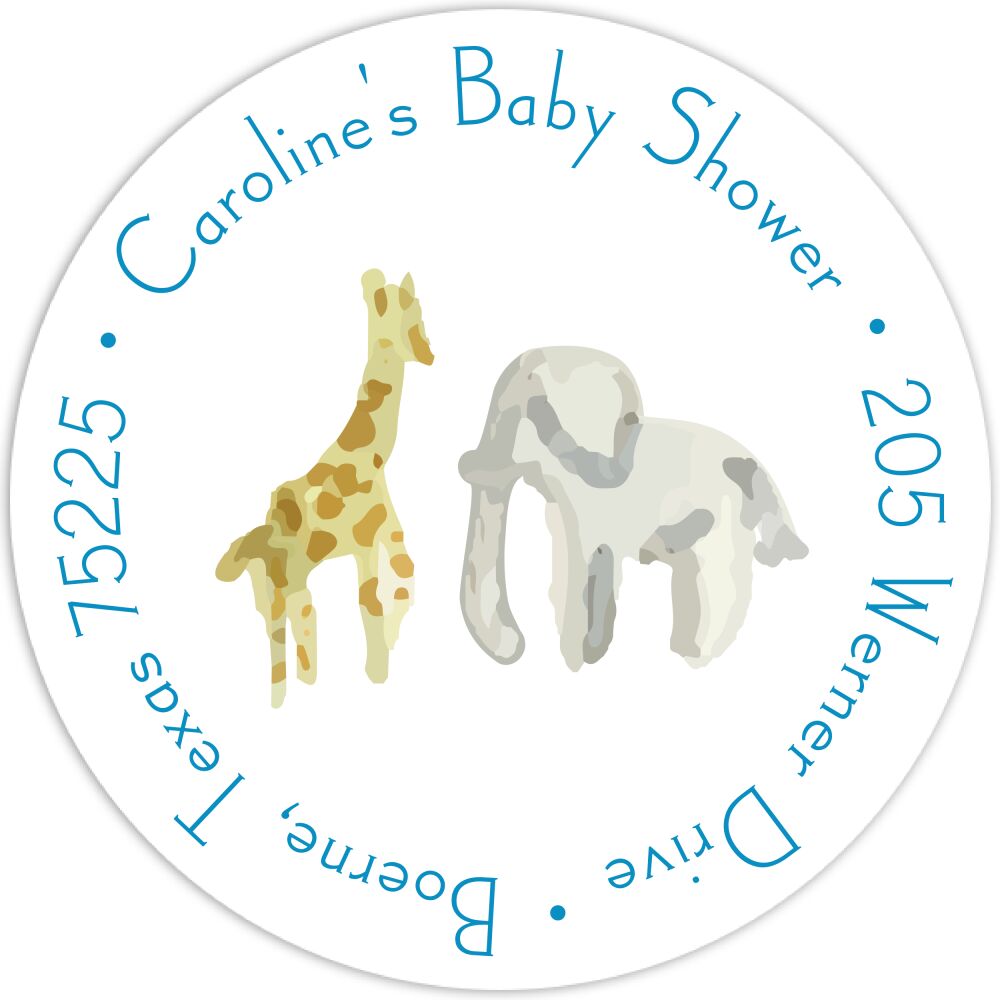 Blue Safari Return Address Label