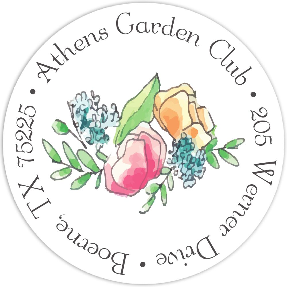 Open Floral Wreath Return Address Label