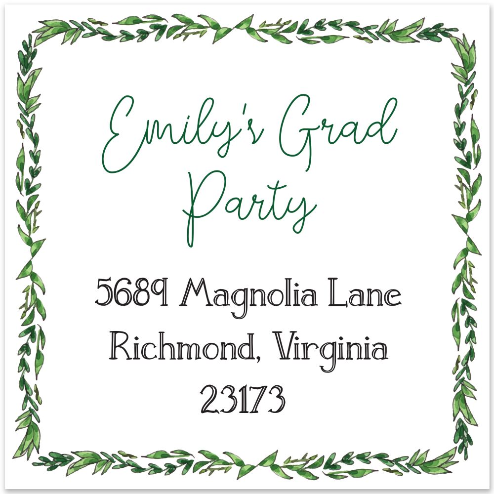 Greenery Hexagon Return Address Label