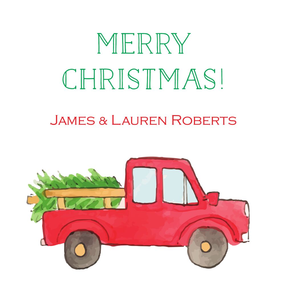 Christmas Tree Truck Gift Sticker