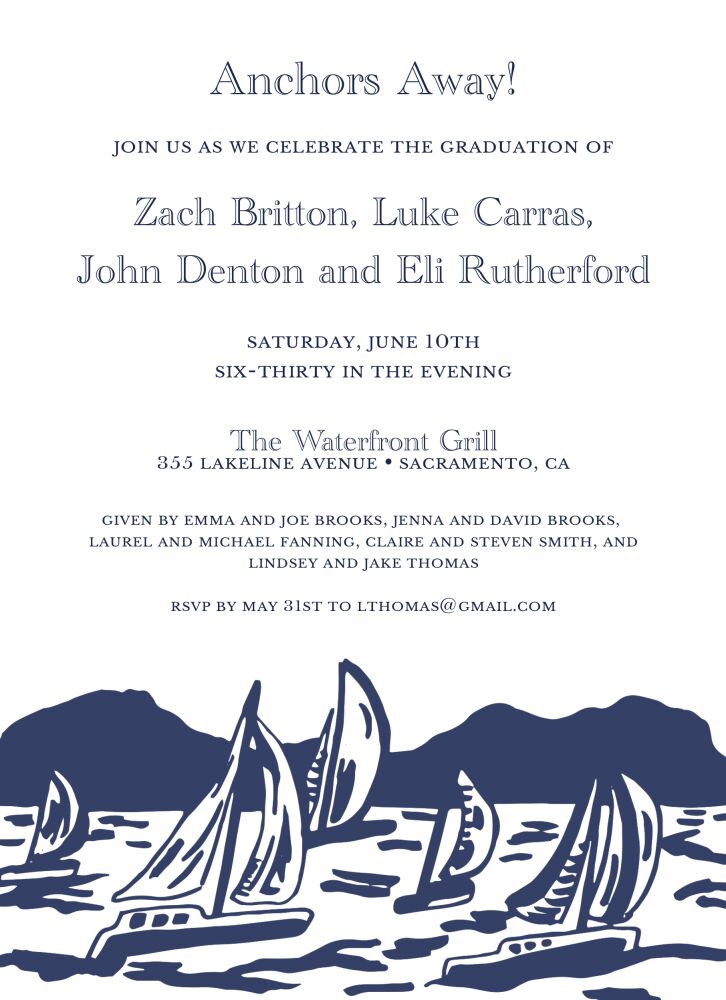 Sailboat Scene Invitation