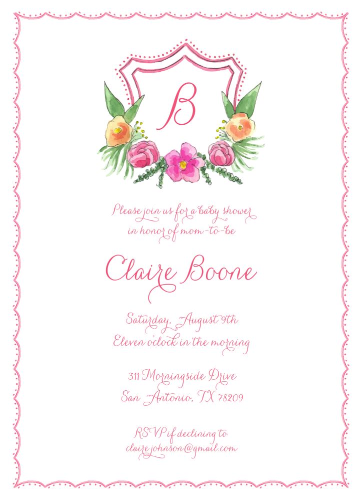 Floral Crest Invitation