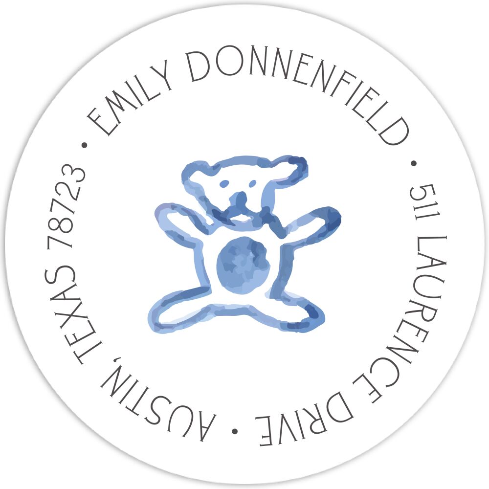 Soft Blue Baby Border Return Address Label
