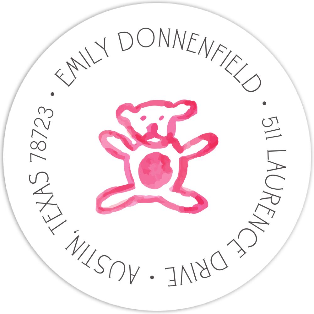 Soft Coral Baby Border Return Address Label