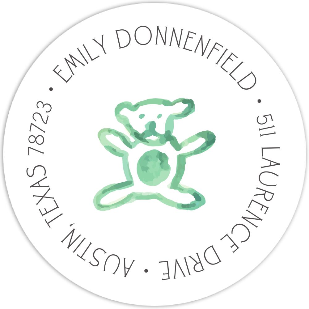 Soft Mint Baby Border Return Address Label