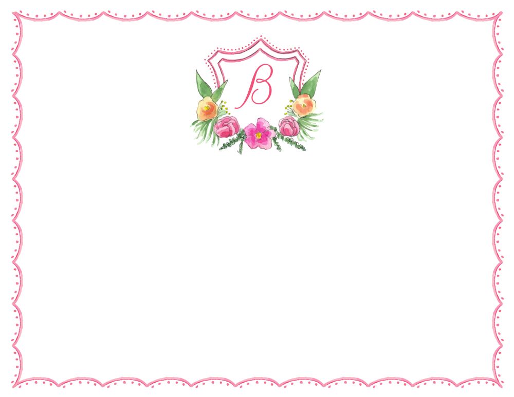 Floral Crest Flat Note