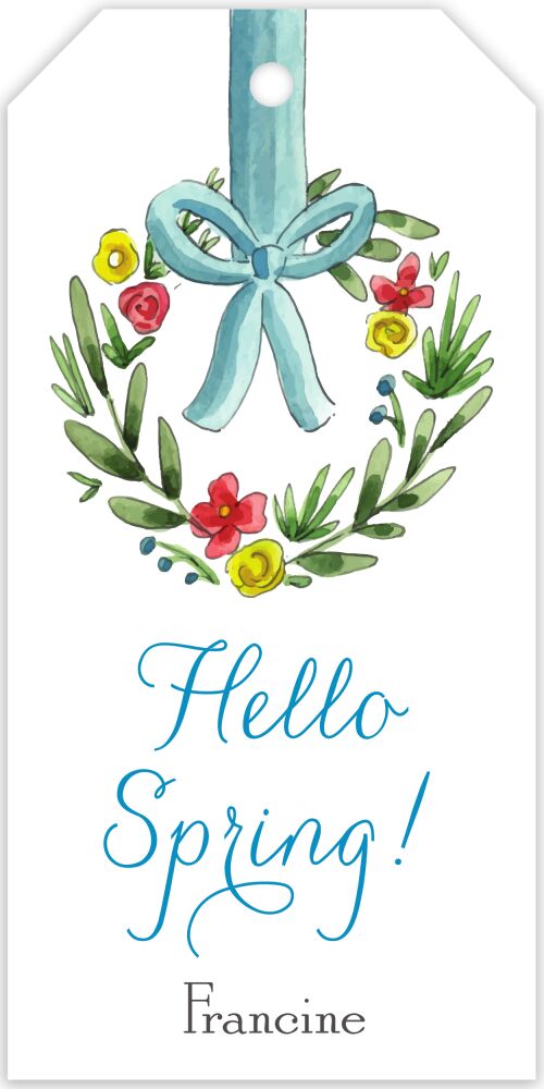 Spring Wreath Hanging Gift Tag