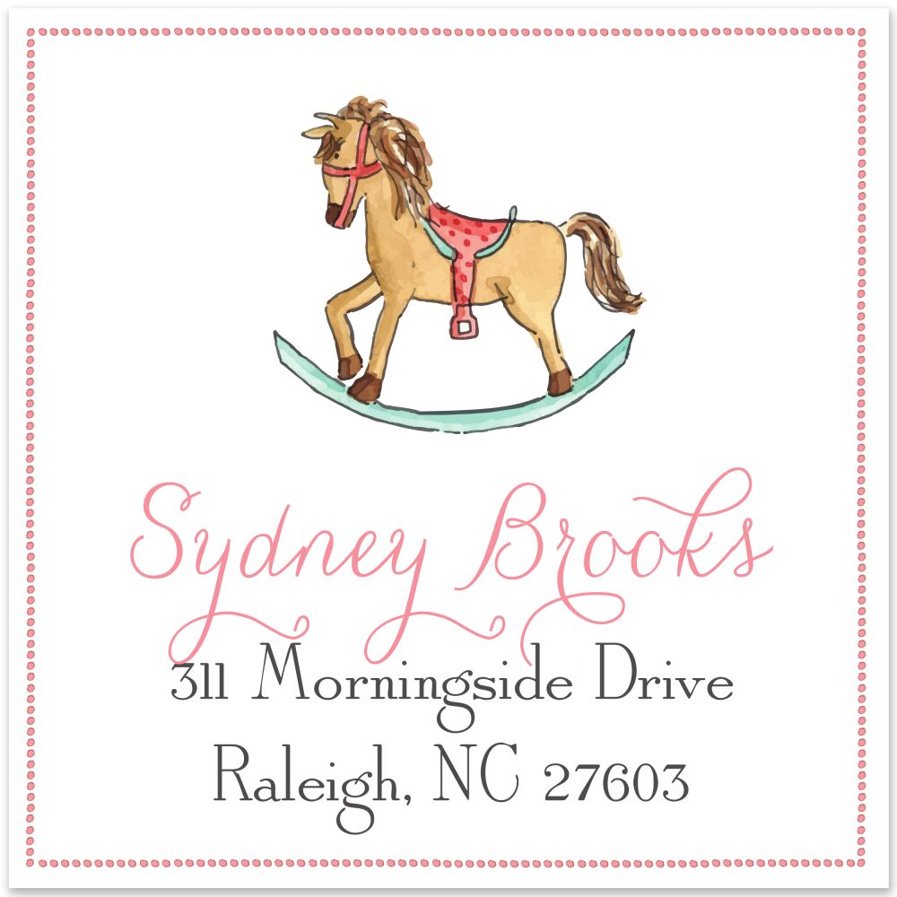 Rocking Horse Return Address Label