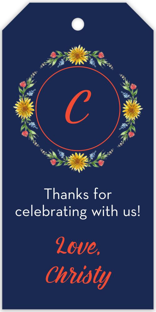 Circle of Sunflowers (Midnight) Hanging Gift Tag