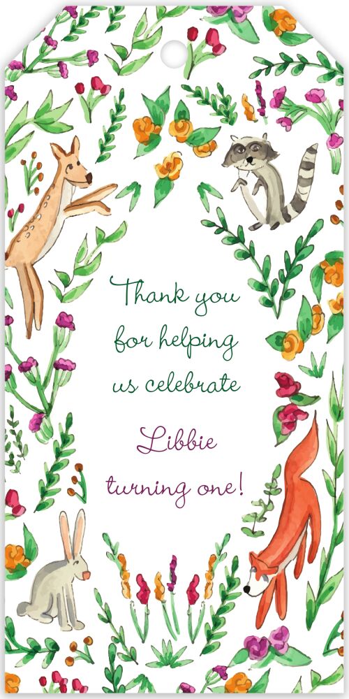 Woodland Animals Hanging Gift Tag