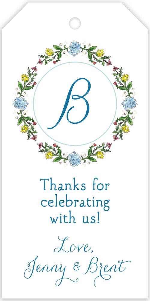 Circle of Spring Florals (White) Hanging Gift Tag