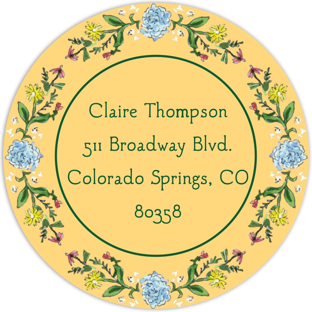 Circle of Spring Florals (Dandelion) Return Address Label