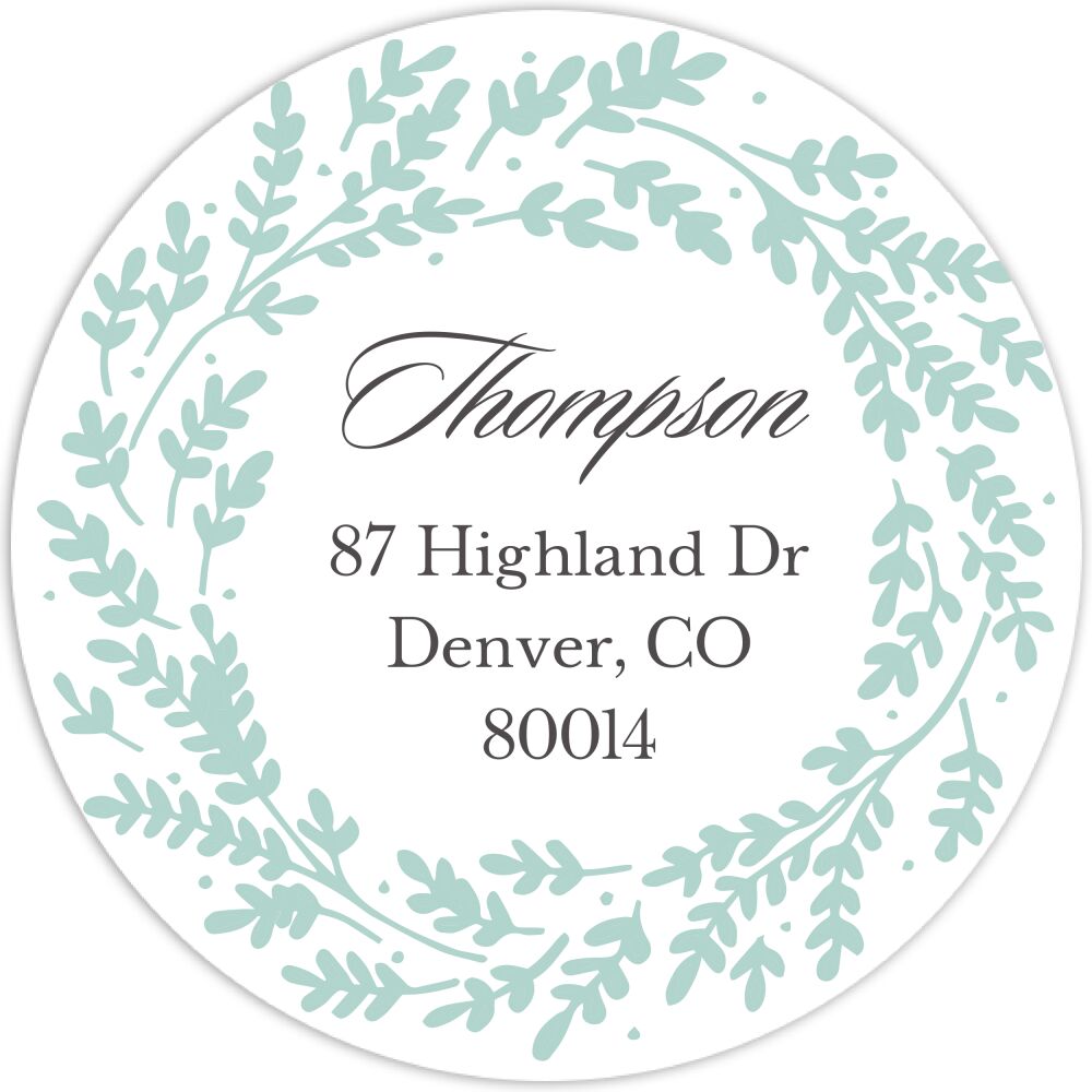Seafoam Vines Return Address Label