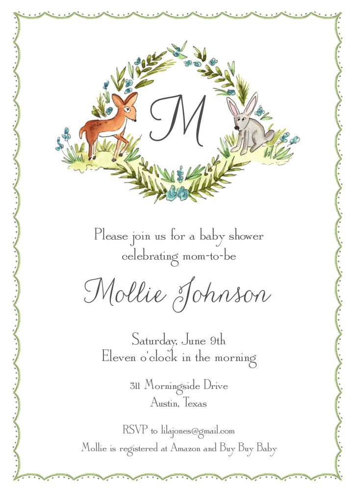 Woodland Wreath Invitation