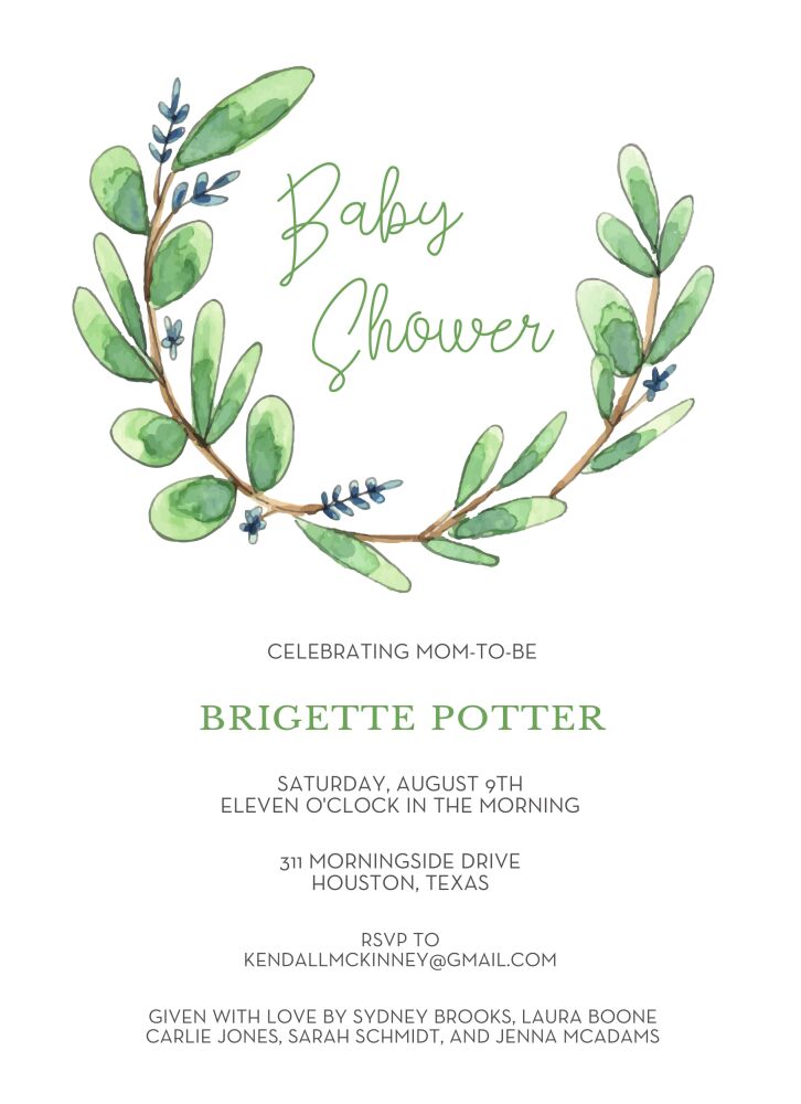 Eucalyptus Wreath Invitation