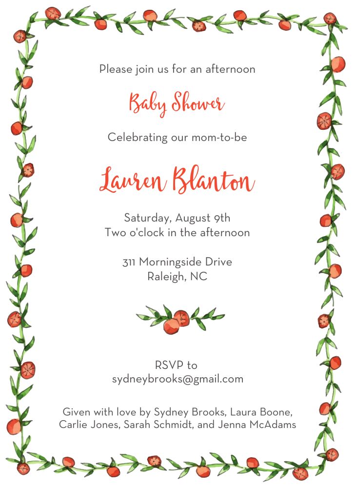 Orange Border Invitation