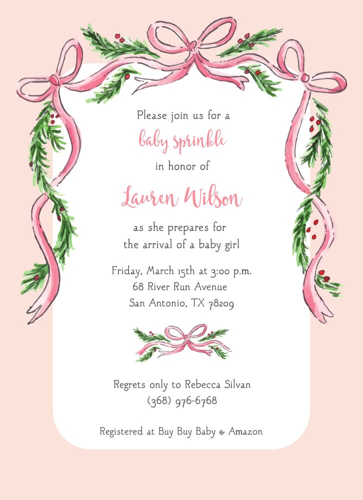 Baby Garland Invitation