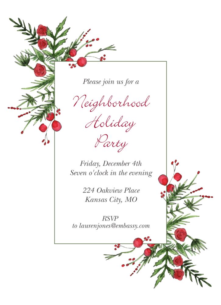 Holiday Frame Invitation