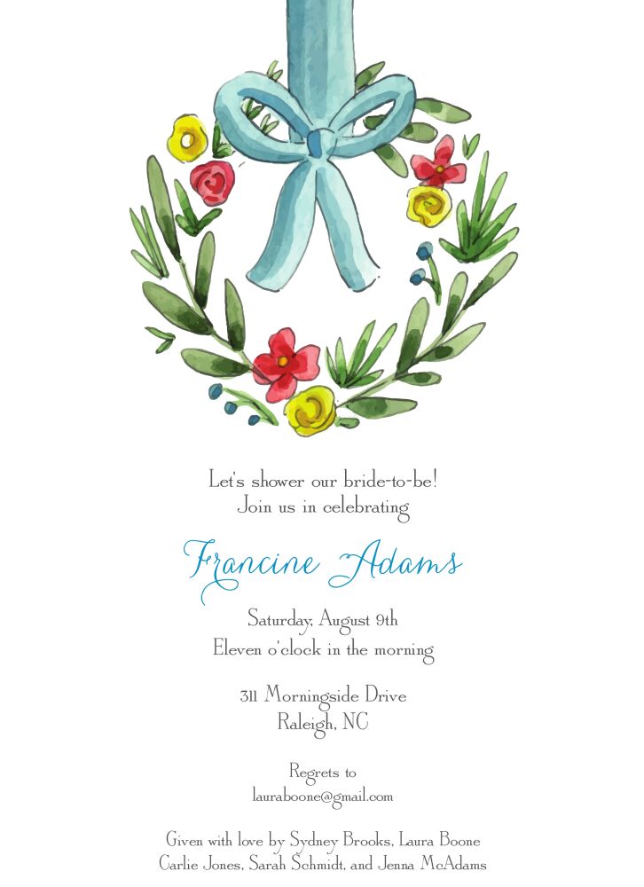Spring Wreath Invitation