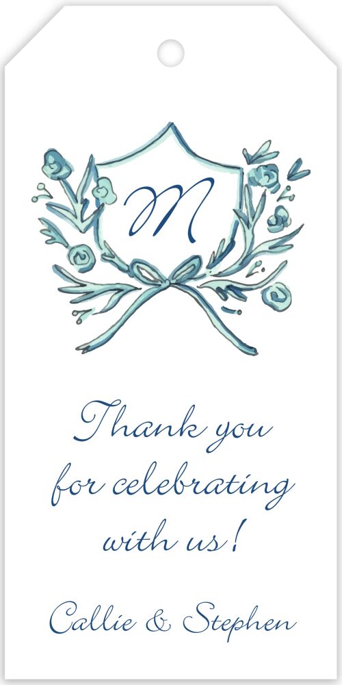 Blue Petite Crest Hanging Gift Tag