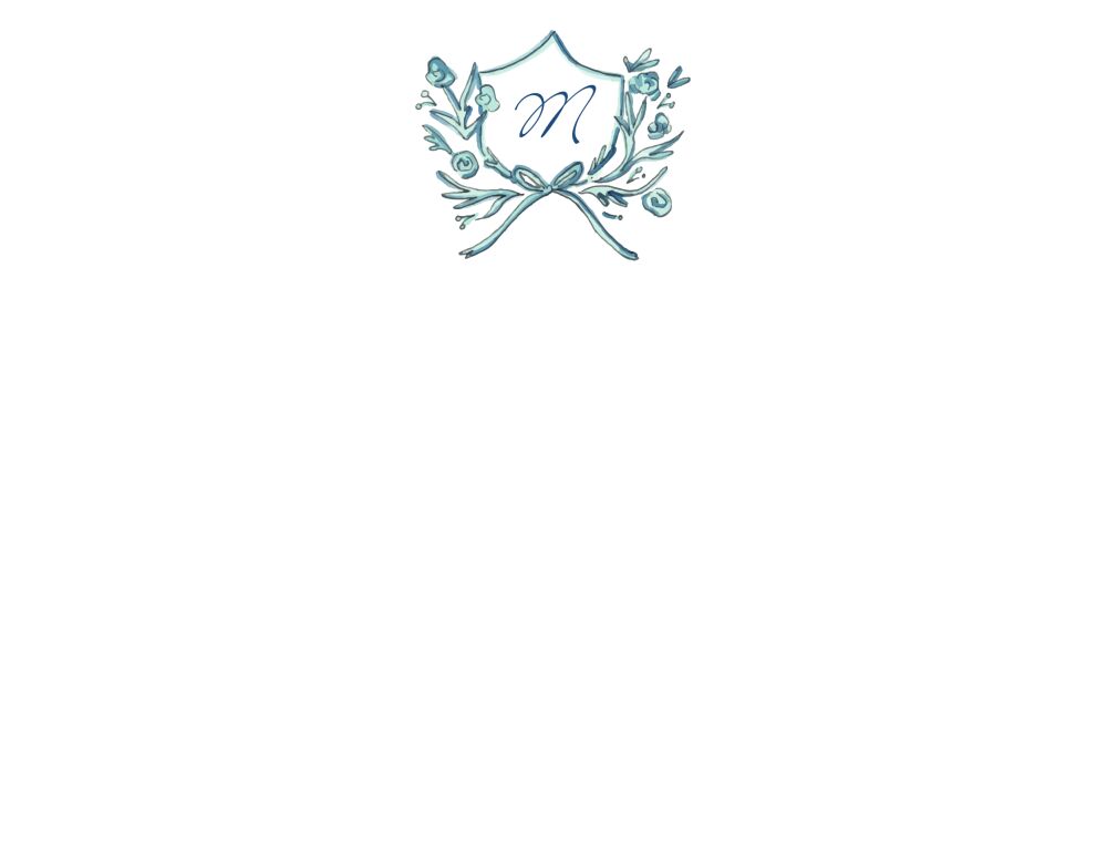 Blue Petite Crest Flat Note