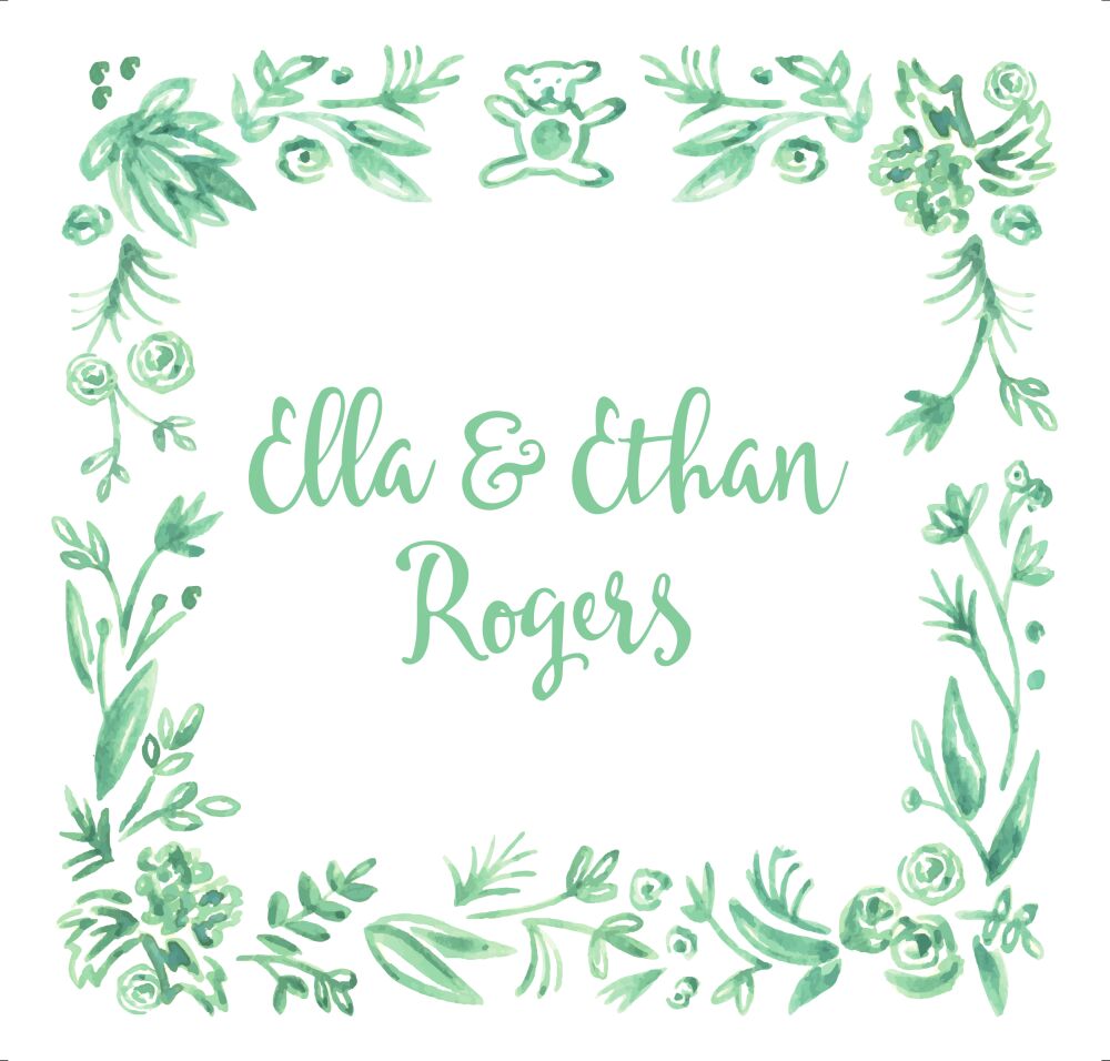 Soft Mint Baby Border Sticker