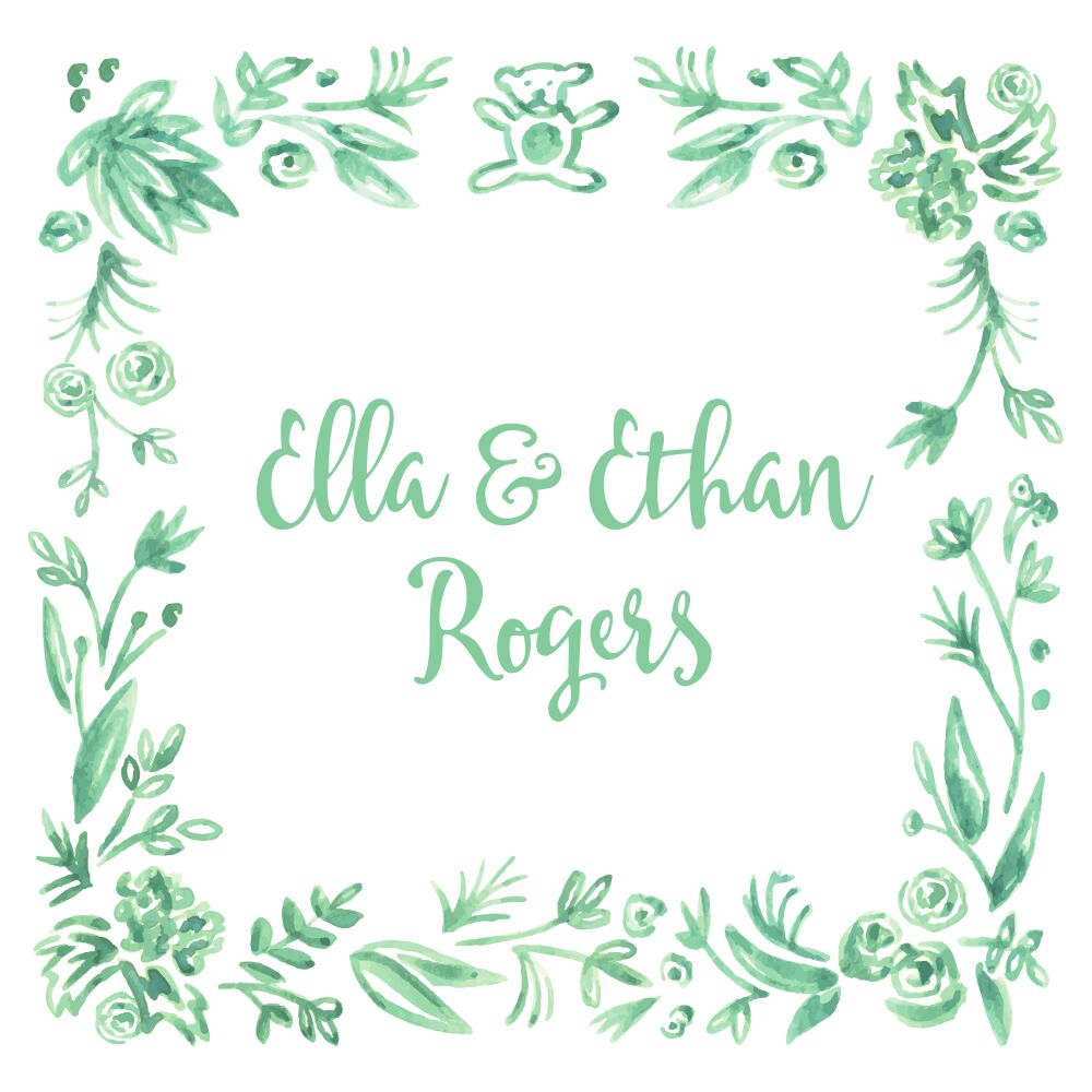 Soft Mint Baby Border Enclosure Card