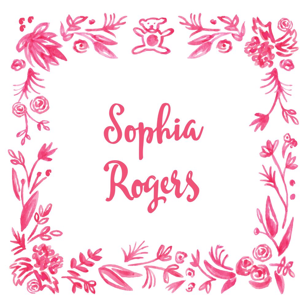 Soft Coral Baby Border Sticker