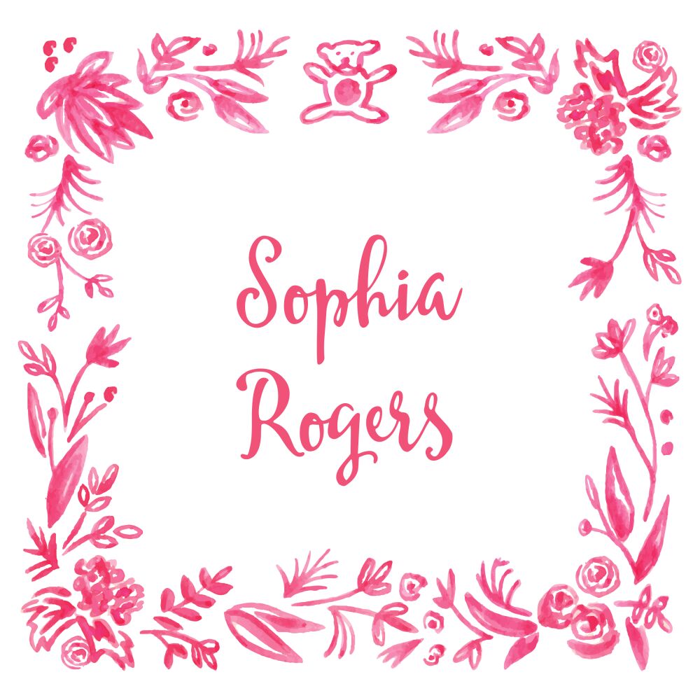 Soft Coral Baby Border Enclosure Card