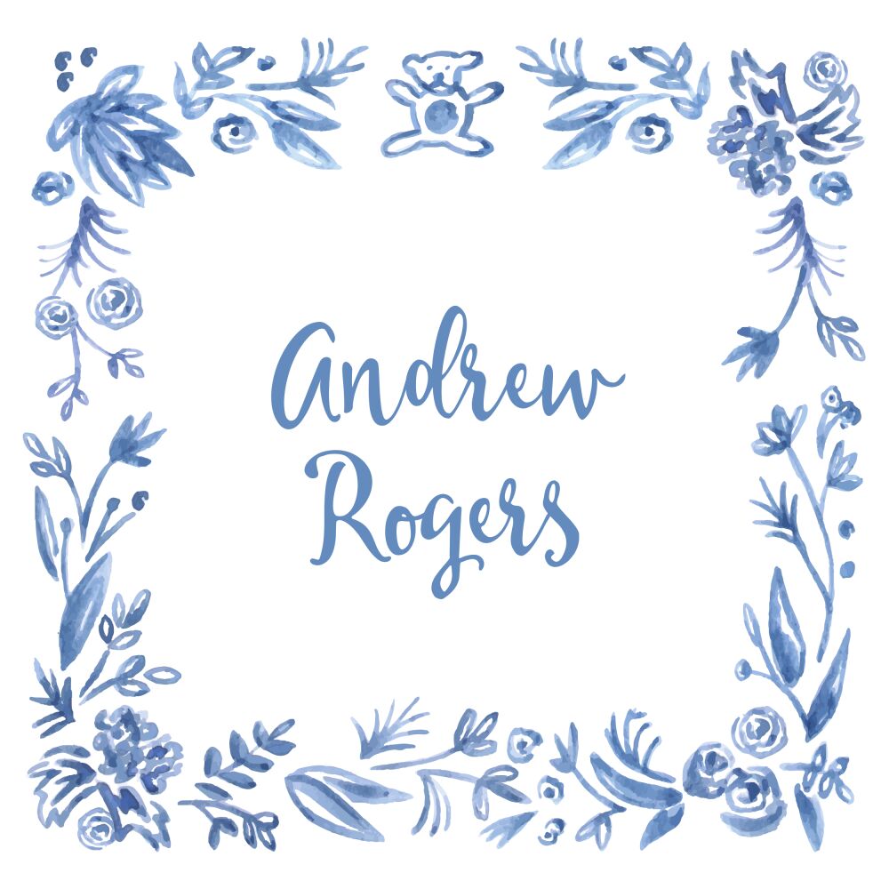 Soft Blue Baby Border Enclosure Card