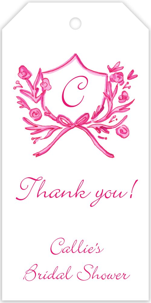 Pink Petite Crest Hanging Gift Tag