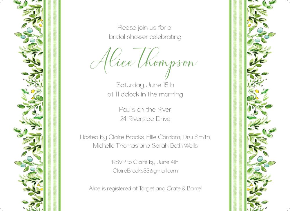 Border Fronds Invitation