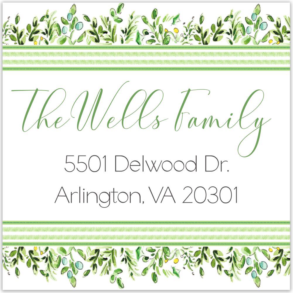 Border Fronds Return Address Label