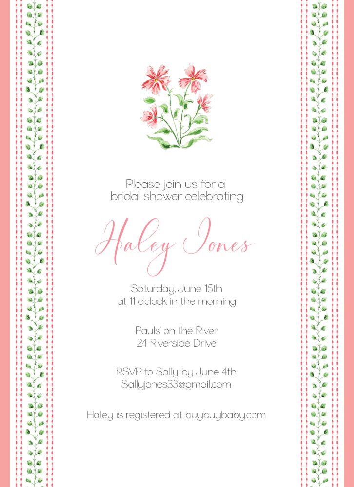 Pink Pattern Florals Invitation