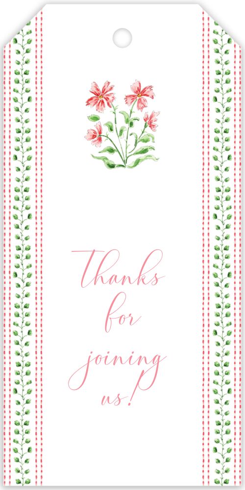 Pink Pattern Florals Hanging Gift Tag