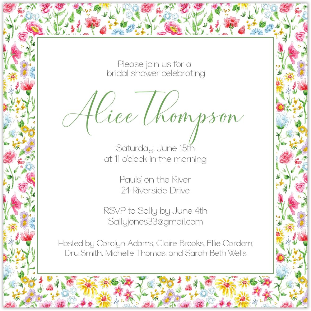 Spring Florals Square Invitation