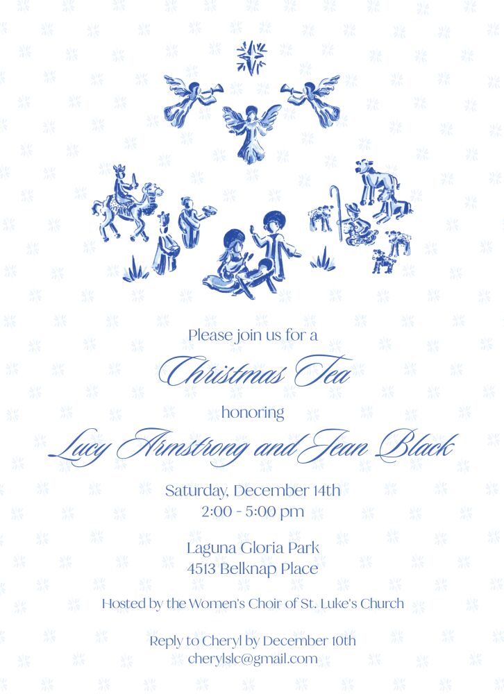Nativity Monochromatic Invitation