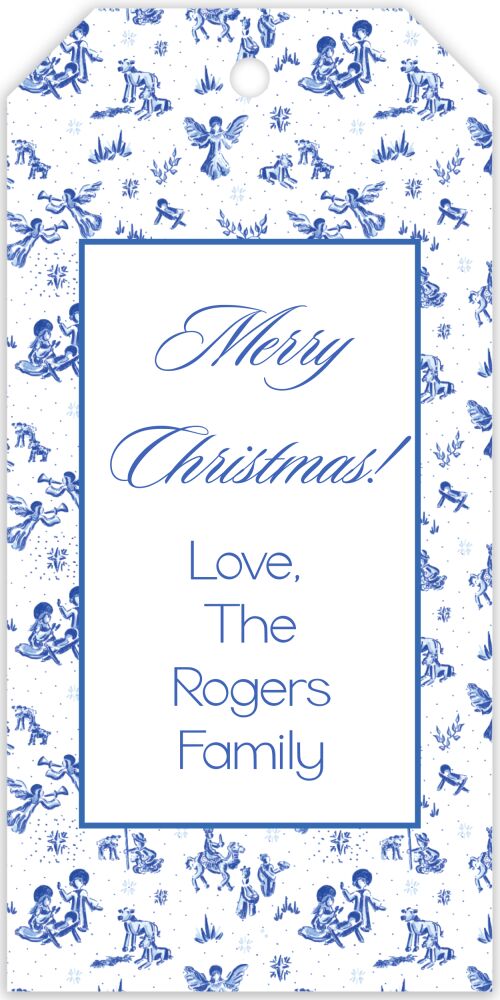 Nativity Monochromatic Hanging Gift Tag