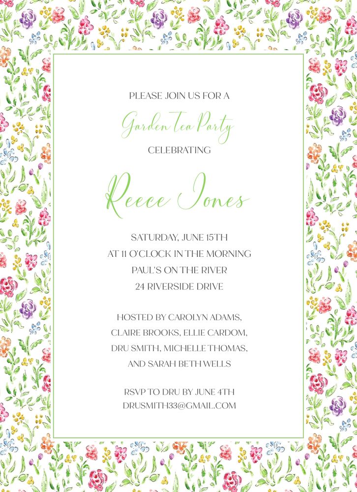 Garden Party Pattern Invitation
