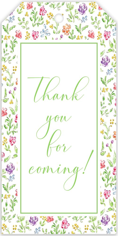 Garden Party Pattern Hanging Gift Tag