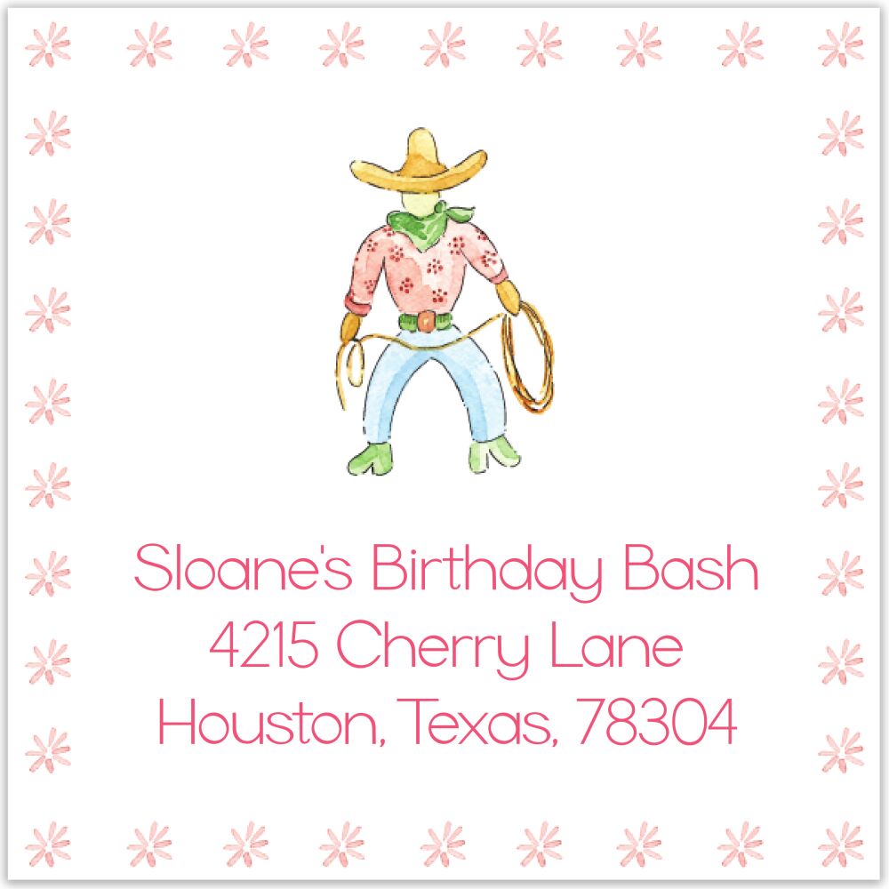 Cowboy Return Address Label
