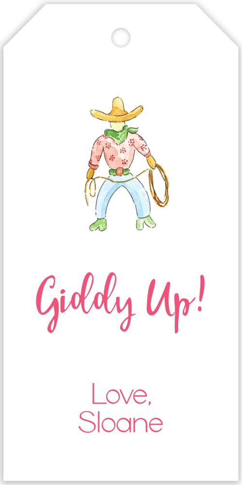 Cowboy Hanging Gift Tag