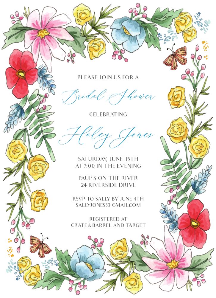 Butterfly Garden Invitation