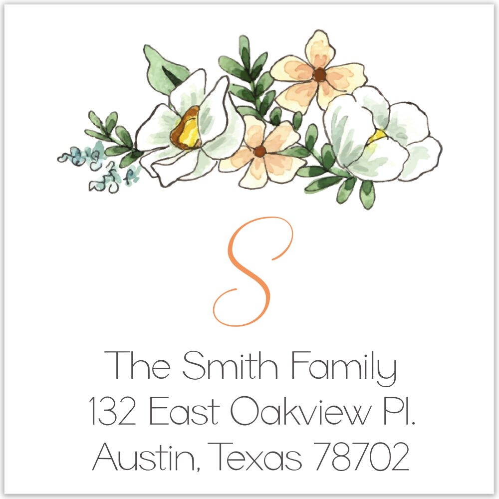 Blush Floral Border Return Address Label
