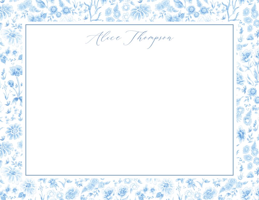Monochromatic Florals Flat Note Card